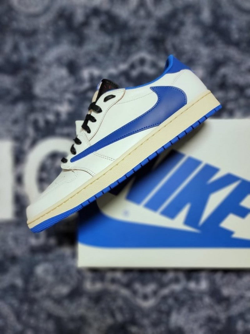 Nikee Air Jordan Retro 1 X Travis Scott Fragment Heat Of White Semi