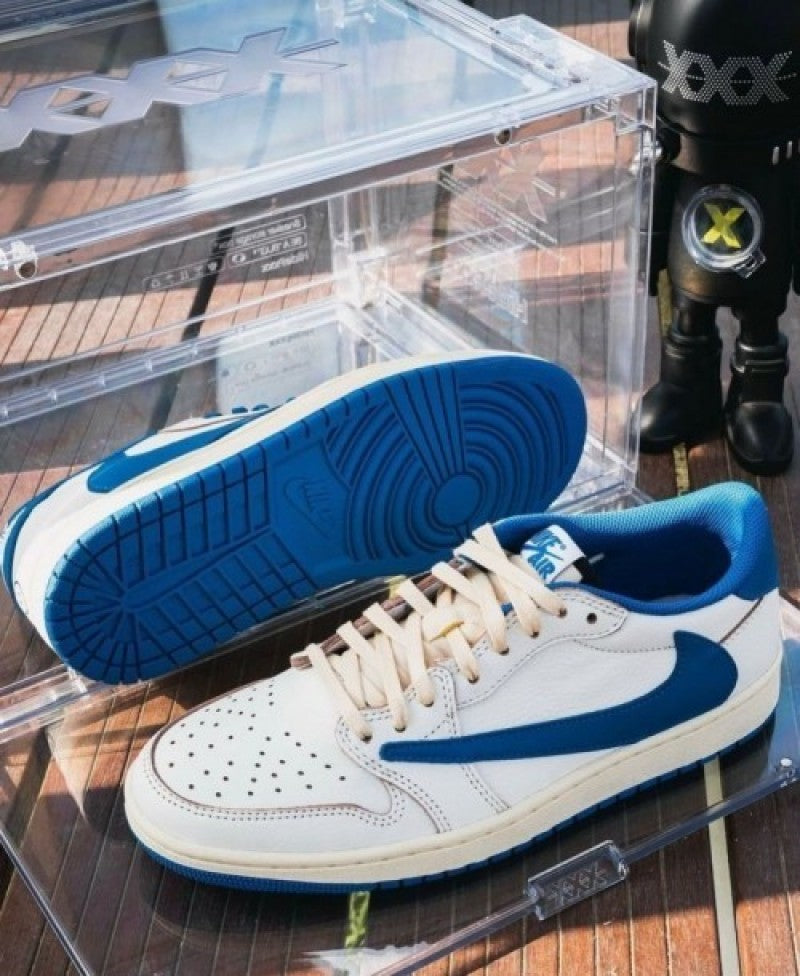 Nikee Air Jordan Retro 1 X Travis Scott Fragment Heat Of White Semi
