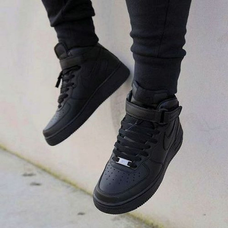 Nike Airforce 1 Mid Leather All Black Fix
