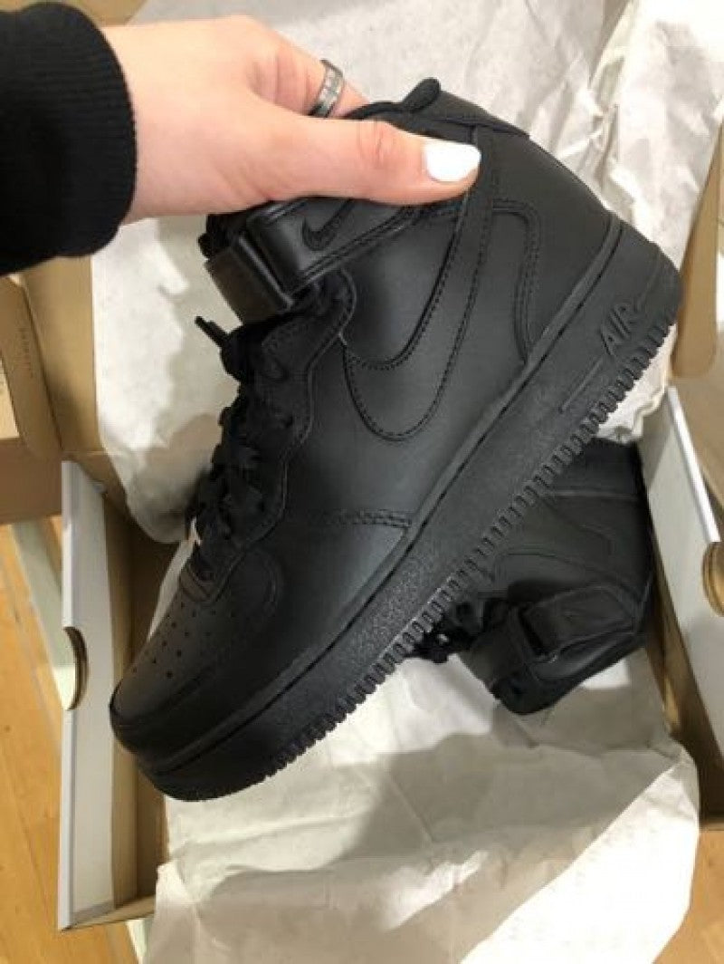 Nike Airforce 1 Mid Leather All Black Fix