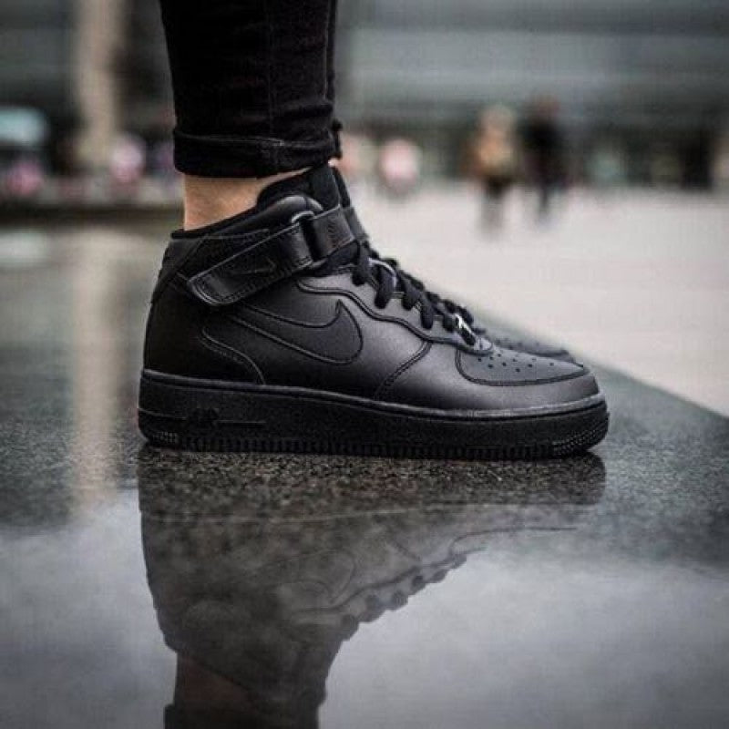 Nike Airforce 1 Mid Leather All Black Fix